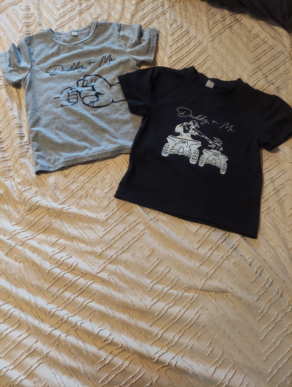 Lot of 2 "Daddy + Me" Graphic T-Shirts (Size 5Y / 120